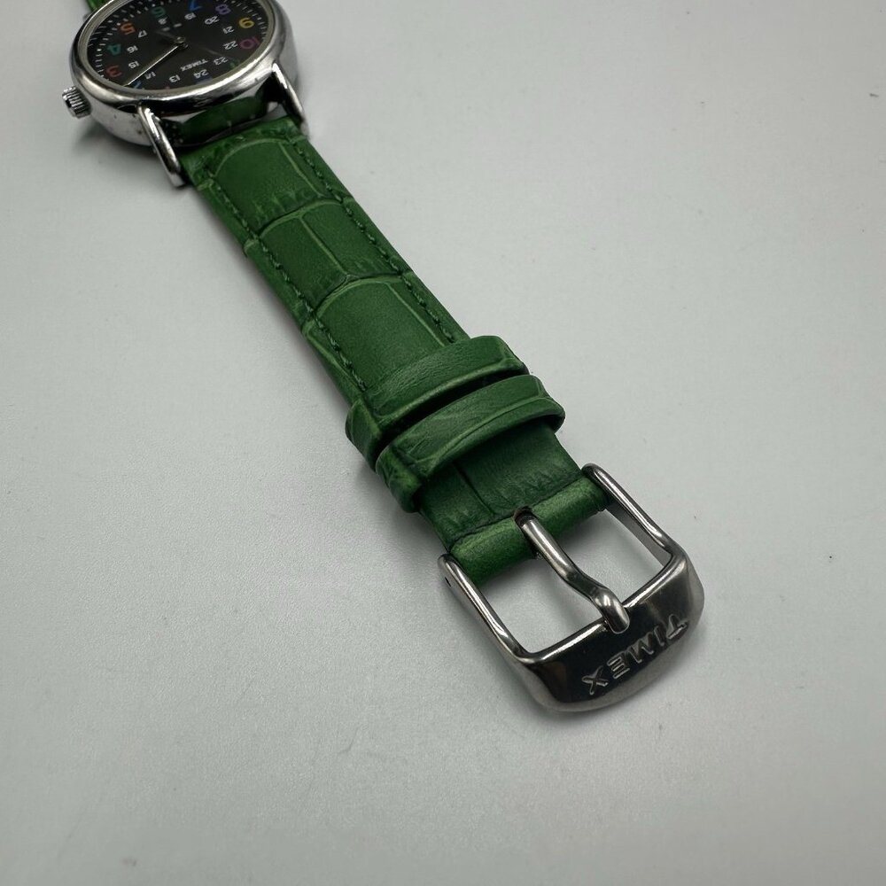 Timex Watch Women Silver Tone Black Dial Multicolored Numberals New Battery - Picture 6 of 12